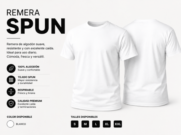 Producto - Remera Unisex Blanca SUBLIMABLE ADULTO