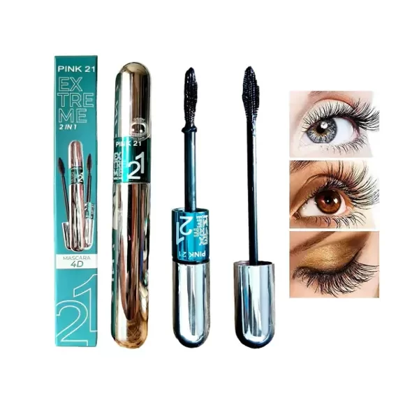 Producto - Rimel Mascara Pestañas 2en1 4d Extreme Pink21