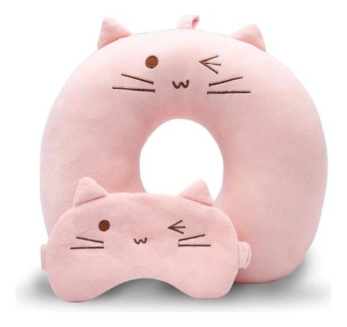 Producto - Almohaditas de viaje con antifaz rosa