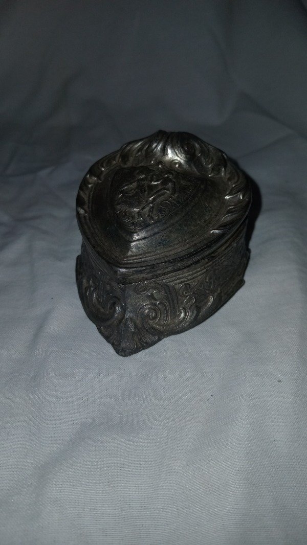 Producto - Vintage MITA pewter dance couple heart rings box. - 4