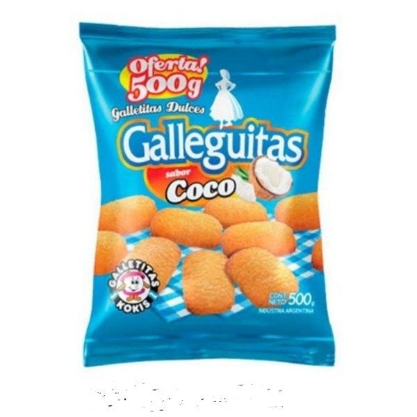 Producto - KOKIS GALLEGUITAS X500G COCO