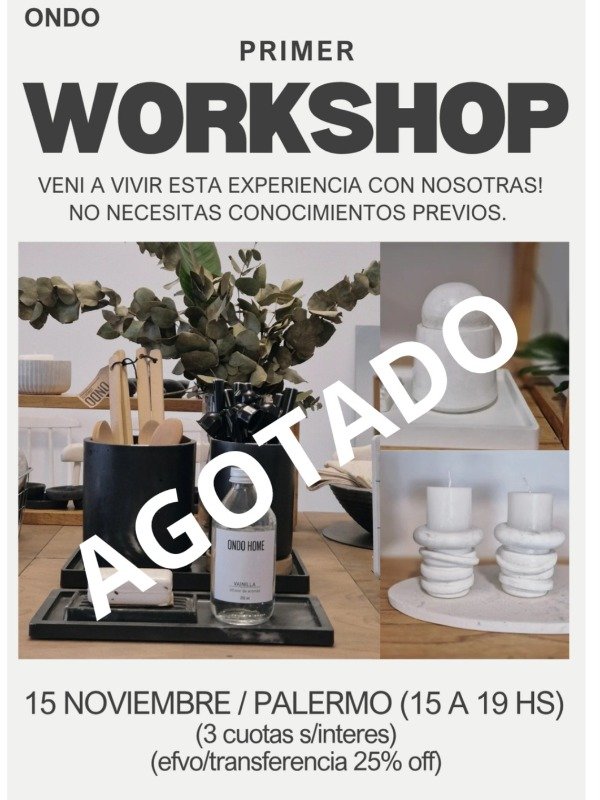 Producto - WORKSHOP DE CONCRETO (cupos limitados)