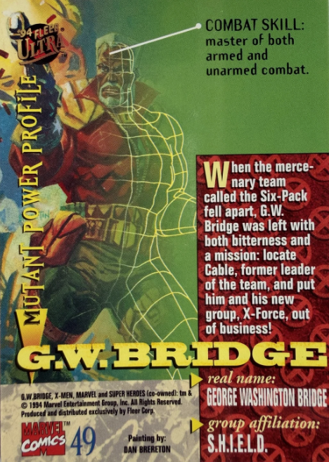 Producto - 1994 Fleer Ultra X-Men  #49 - G.W. Bridge - 1