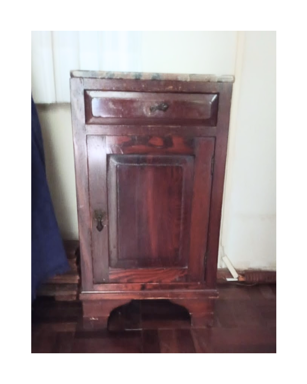 Producto - Mesa de luz de madera y mármol