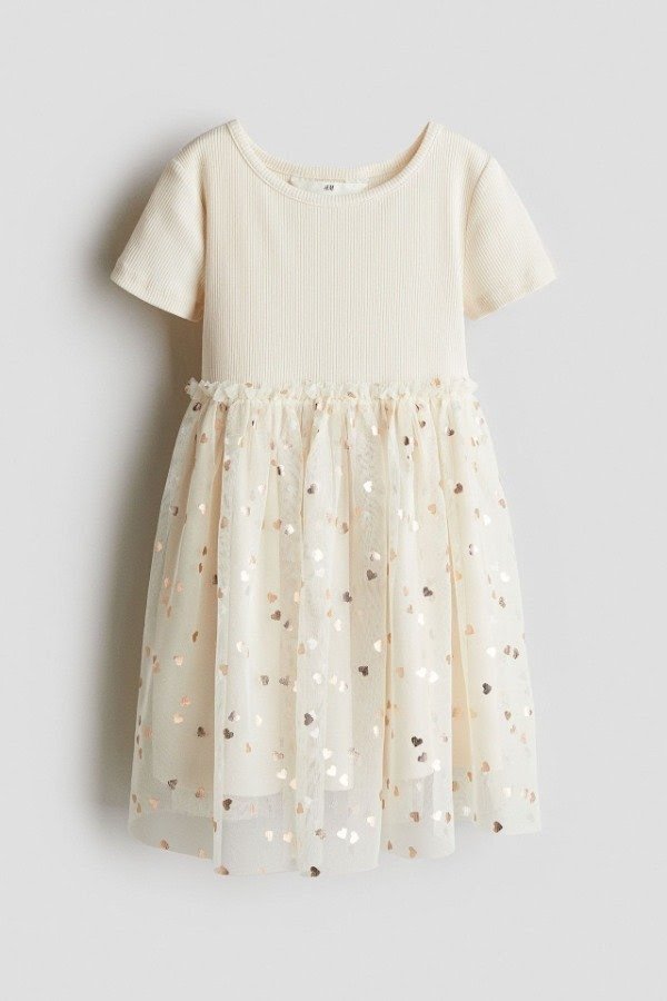 Producto - HyM. Vestido con pollera de tul con corazones