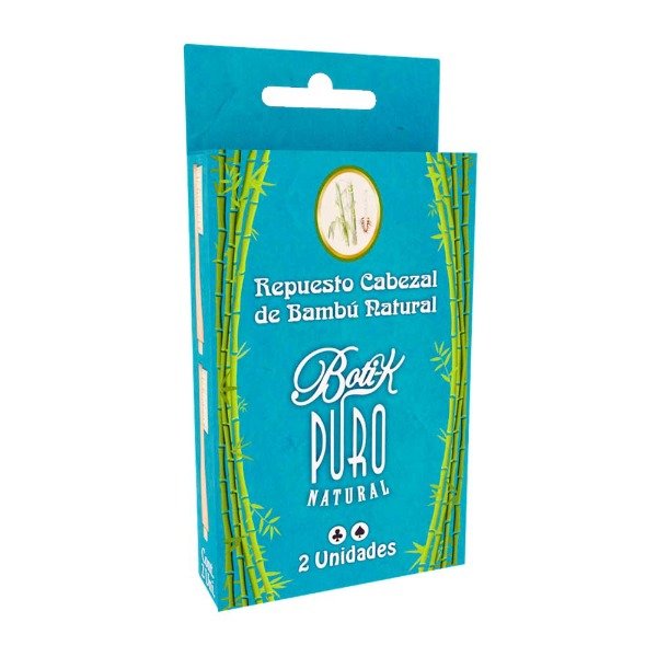Producto - Repuesto X 2 CEPILLO  de Bambú CERDAS NATURALES -Para mango aluminio - BOTIK