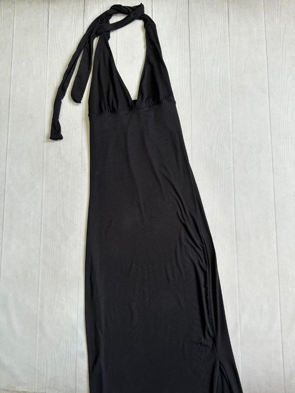 Producto - [7828] Vestido largo escotado c/corbatin modal soft