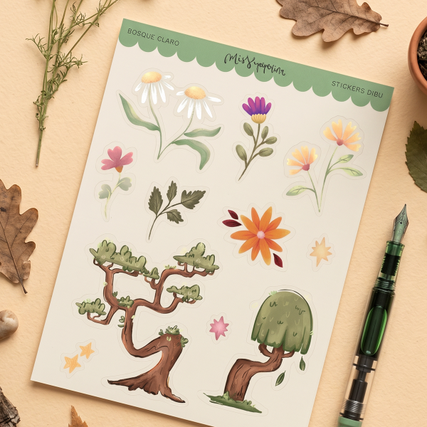 Producto - Stickers Dibus Bosque Claro