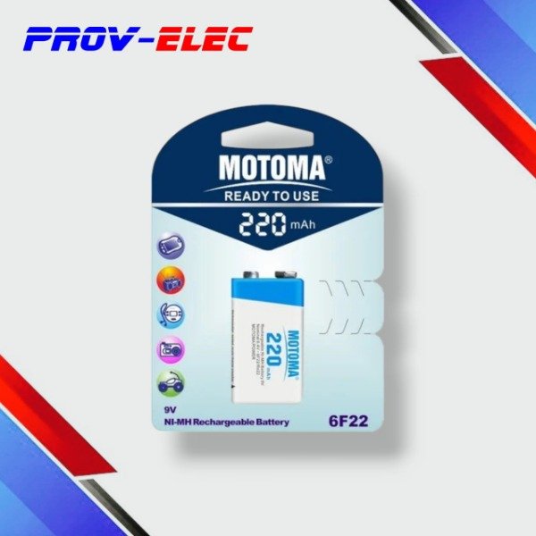 Producto - BATERIA PILA 9V 220mAh RECARGABLE Ni-Mh MOTOMA