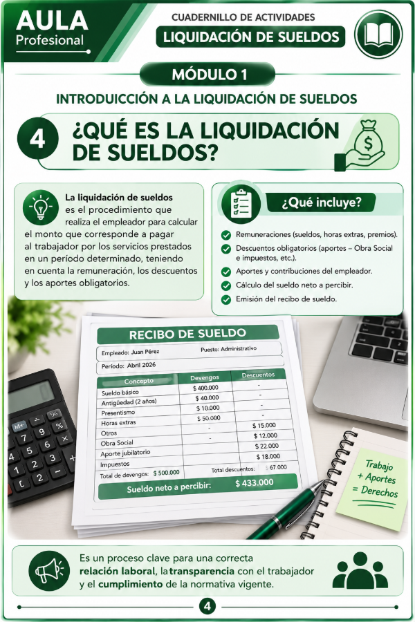 Producto - KIT PROFESIONAL: Liquidacion de sueldos 2026 + Cuadernillo de Excel - 8