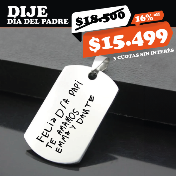 Producto - Dije para PAPÁ GRABADO LÁSER