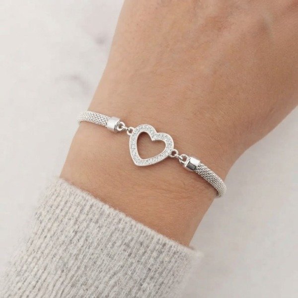 Producto - Pulsera Corazon Calado Cubic -Plata 925 - 0