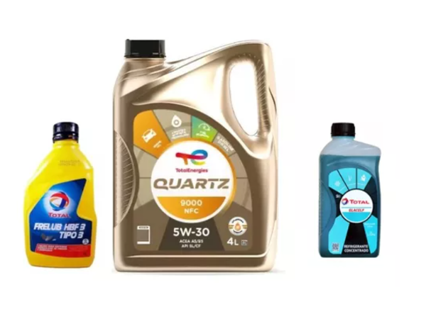 Producto - Aceite Total 5w30 + Refri Verde + Liq de frenos