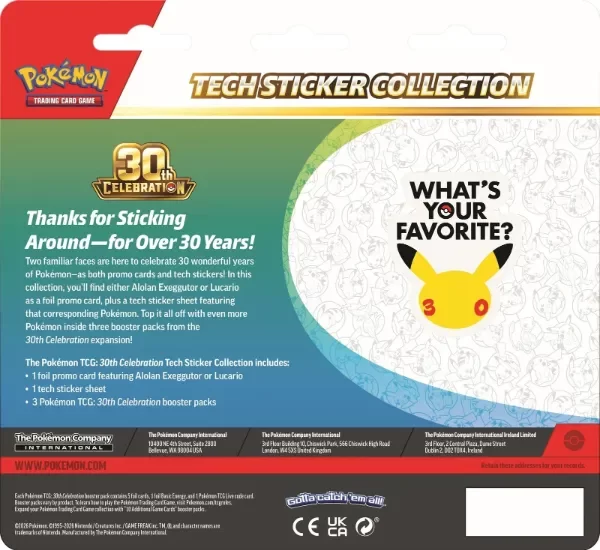 Producto - 30th Anniversary Celebration - Tech Sticker Collection - Alolan Exeggutor INGLES - 2