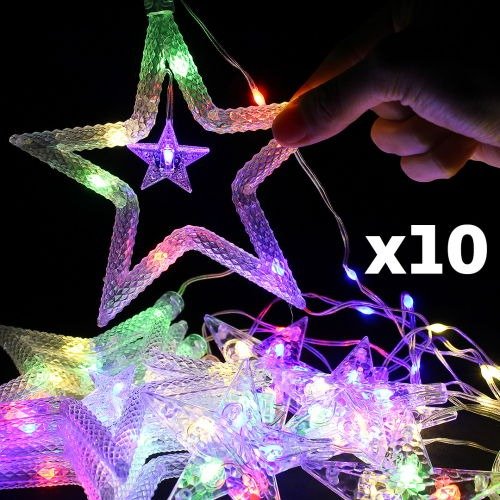 Producto - Cortina de luces multicolor estrellas