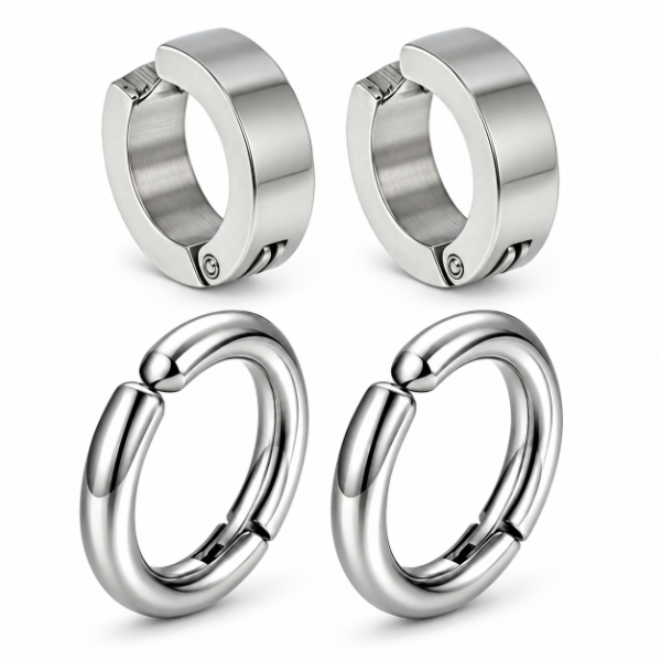 Producto - PACK 1 PAR AROS ARGOLLAS + 1 PAR HUGGIE HOOP A PRESION