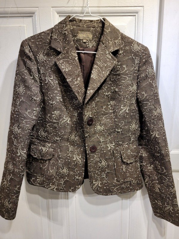 Producto - Blazer MIRTA ARMESTO marrón con arabescos Talle S - PRECIO: 50X