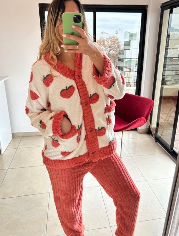 Producto - Pijama cardigan duraznos