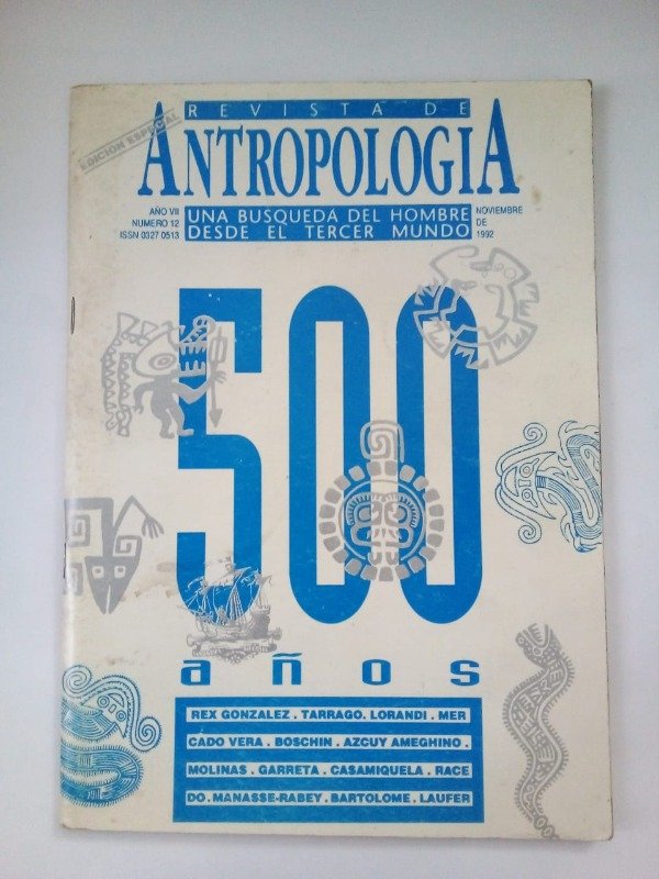Producto - Revista de antropología #12 - Noviembre 1992 - 500 años Casamiquela Laufer