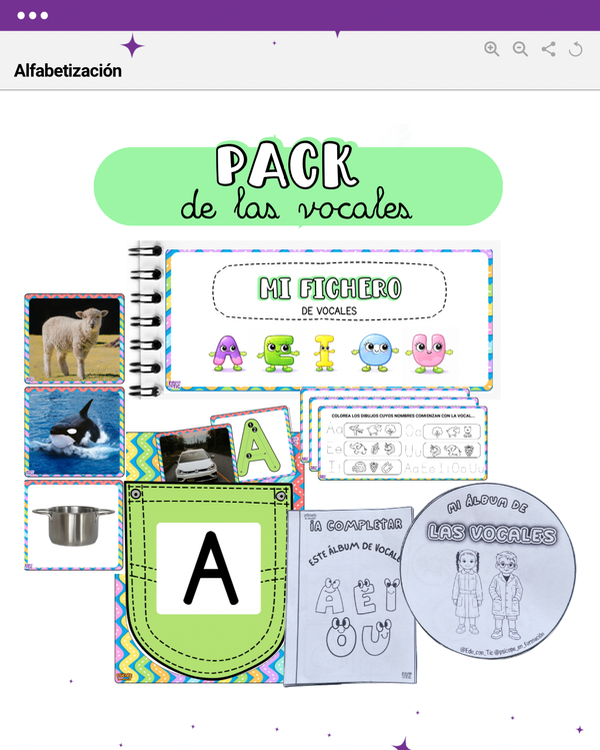 Producto - PACK DE VOCALES