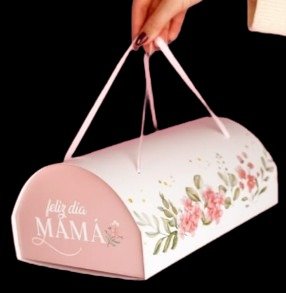 Producto - CAJA BUZON CON BANDEJA FELIZ DIA MAMA CON FLORCITAS X1 U. MORRONI