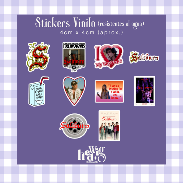 Producto - Pack 10 Stickers Vinilo SALTBURN