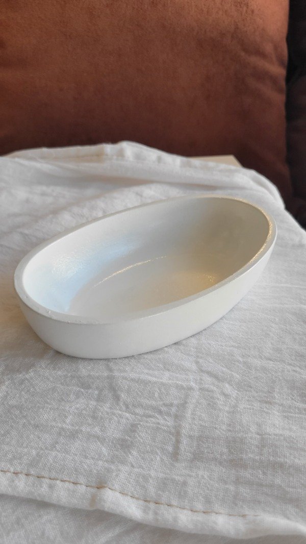 Producto - Cuenco cemento oval asimétrico blanco
