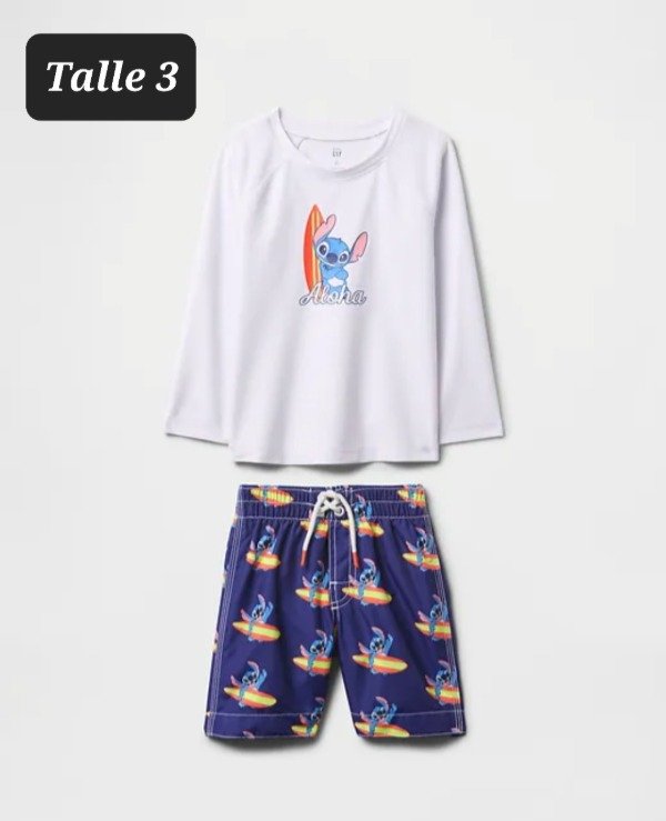 Conjunto remera y short de baño  gap talle 3 stich