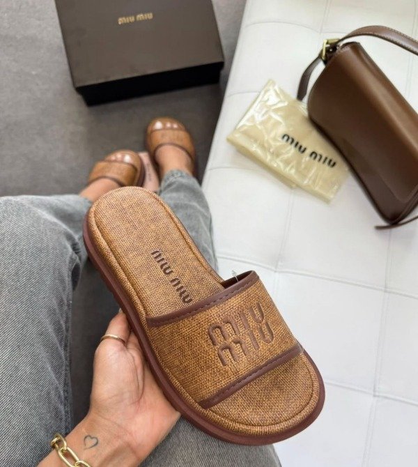 Producto - S12. Sandalias Miu Miu Marrón Calidad G5 34 al 37