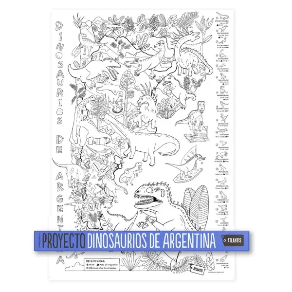 Producto - LAMINA PARA COLOREAR ATLANTIS PROYECTO DINOSAURIOS DE ARGENTINA - 0