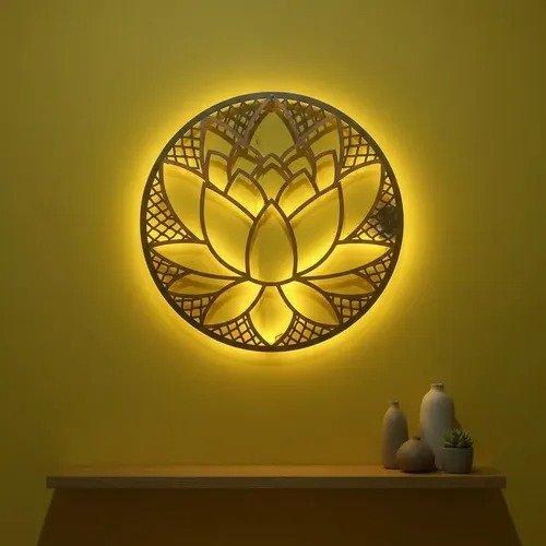 Producto - Aplique Cuadro Mandala Colgante Con Luz Led - 0