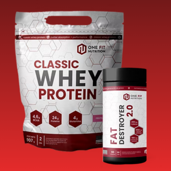 Producto - Proteina 2lb. + Quemador 90 capsulas ONE FIT NUTRITION
