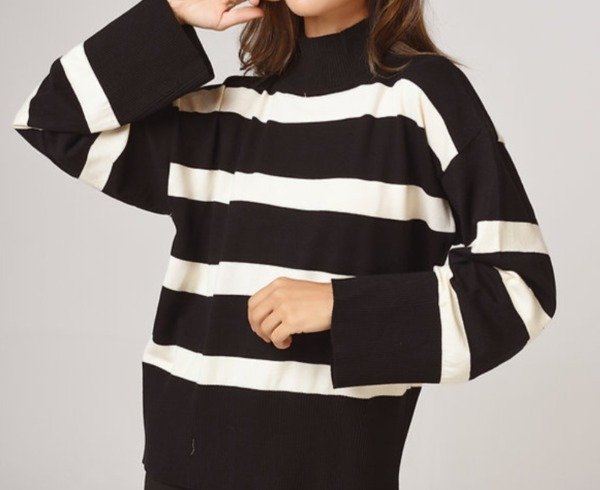 Producto - Sweater Rayas Cuello Media Polera