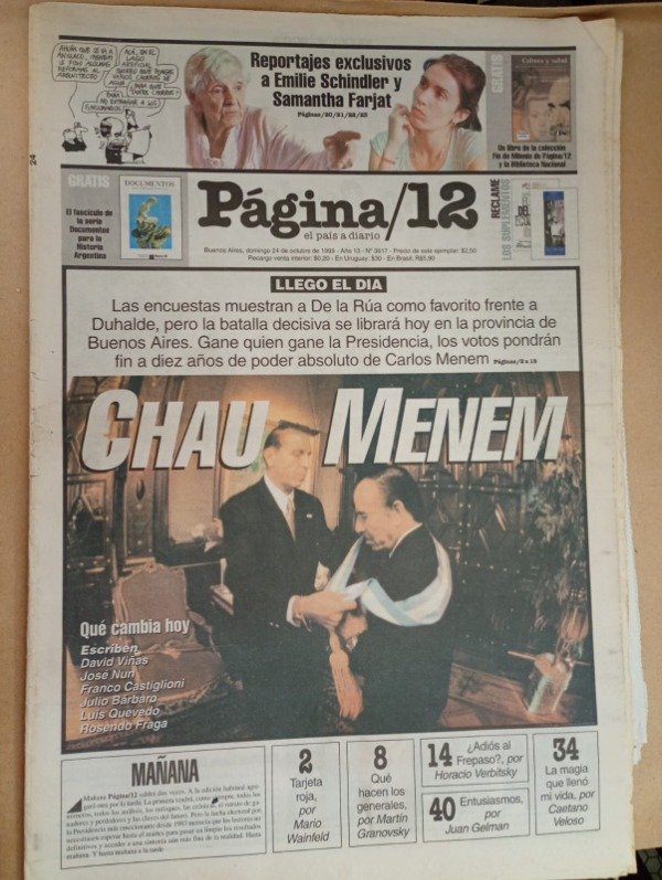 Producto - Página/12 Chau Menem - 24 de octubre 1999