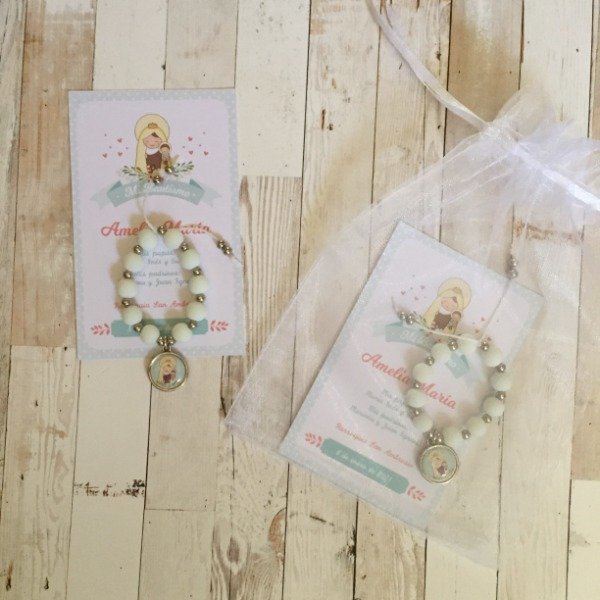 Producto - SOUVENIRS DECENARIOS CON ESTAMPA EN BOLSA DE ORGANZA - COMUNION