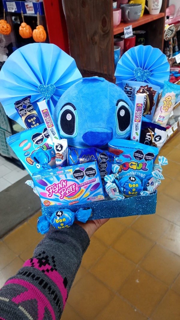 Producto - BOX PELUCHE STITCH AZUL