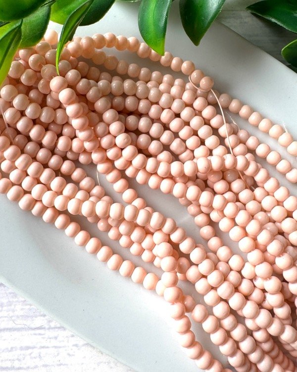 Producto - TIRA CUENTA VIDRIO ESMALTADO DURAZNO OPACO 4MM