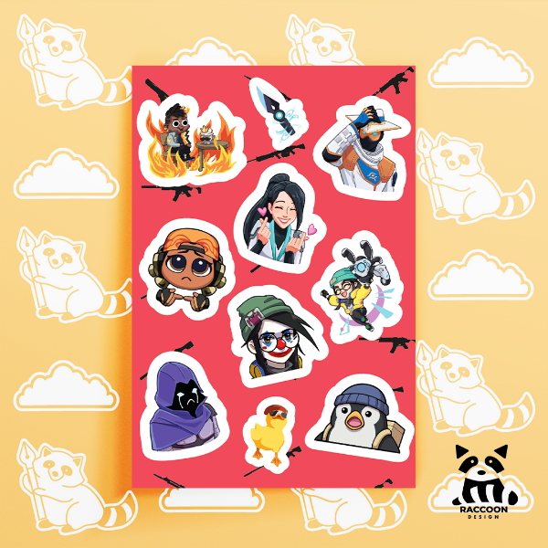 Producto - Plancha de Stickers Valorant 2