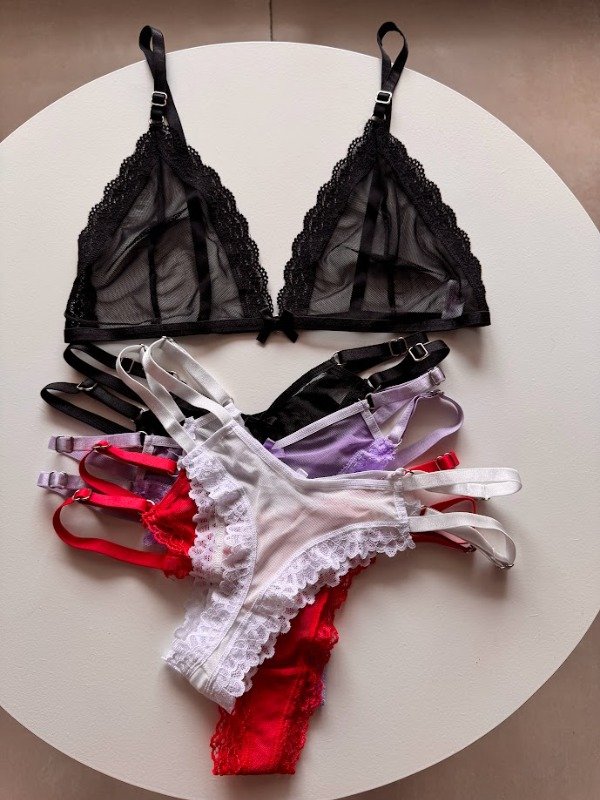 Producto - conjunto sexy microtul encaje doble tira SASHA 2024