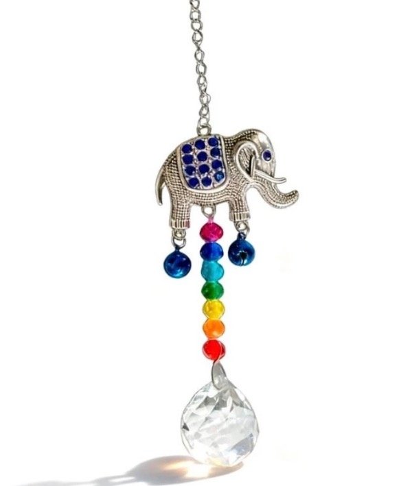 Producto - Armonizador elefante ojo turco 7 colores con cascabel 22 cm