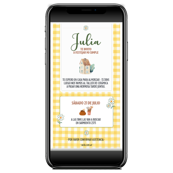 Producto - Invitación digital - Tarde de arte