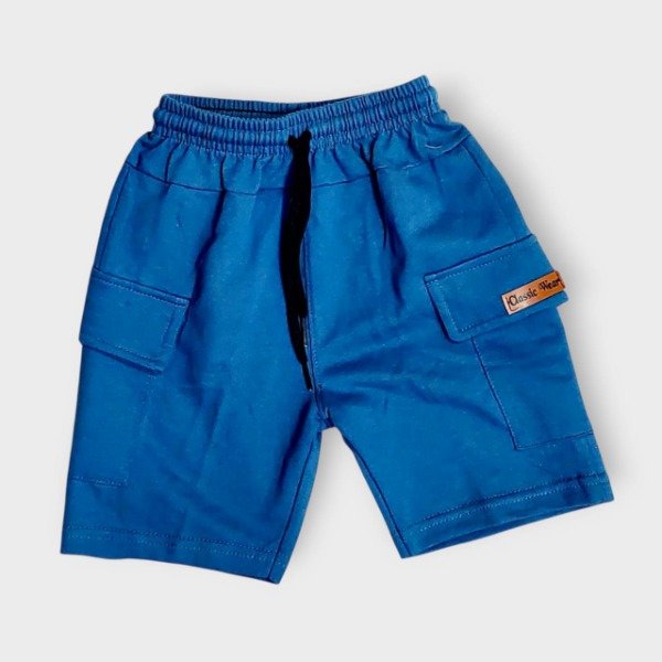 Producto - Bermuda Cargo de Niño en Rustico Azul T6, T10, T14, T16