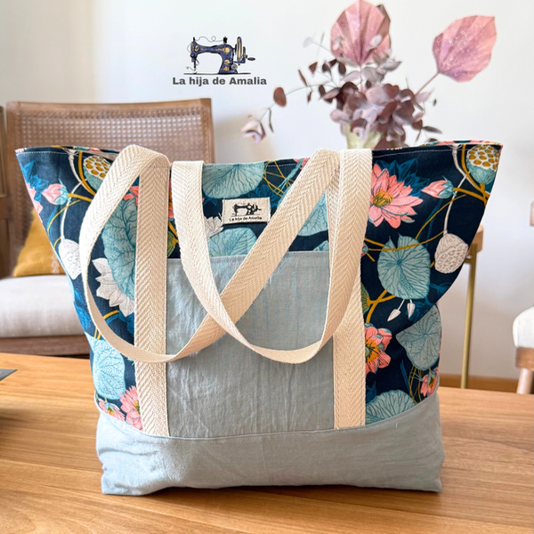 Producto - Bolso playero L flores