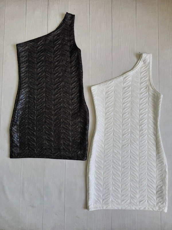 Producto - [7904] Vestido 1 hombro tejido lurex