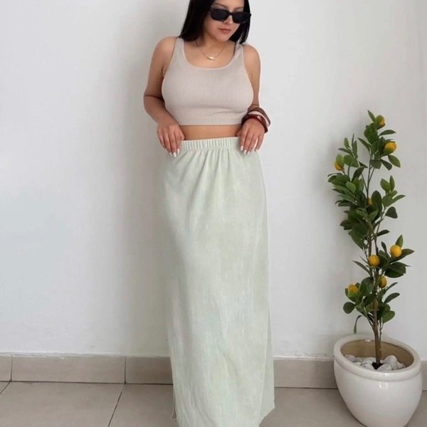 Producto - Pollera larga vintage Verde