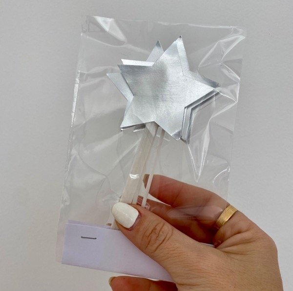 Producto - CAKE TOPPER ESTRELLAS PLATEADAS X 6 UNIDADES