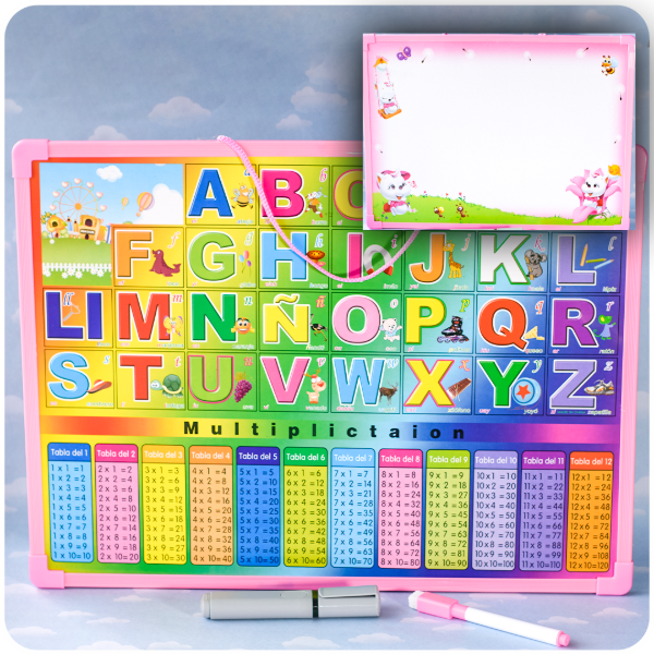Producto - Pizarra Educativa 2 en 1- Abecedario, Tablas y Dibujo