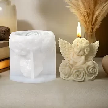 Producto - Molde ángel sentado sobre rosas