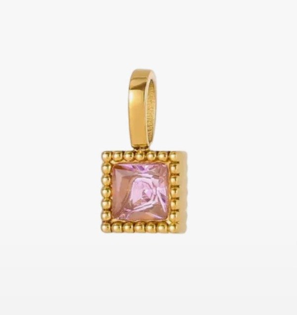 Producto - DIJE PINK. ACERO DORADO