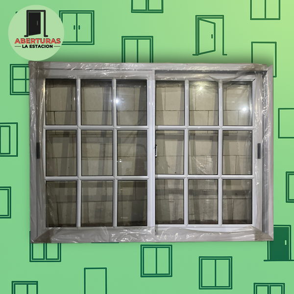 Producto - VENTANA DE ALUMINIO BLANCO CON VIDRIO REPARTIDO DESDE 100X90 CM HASTA 150X150 CM